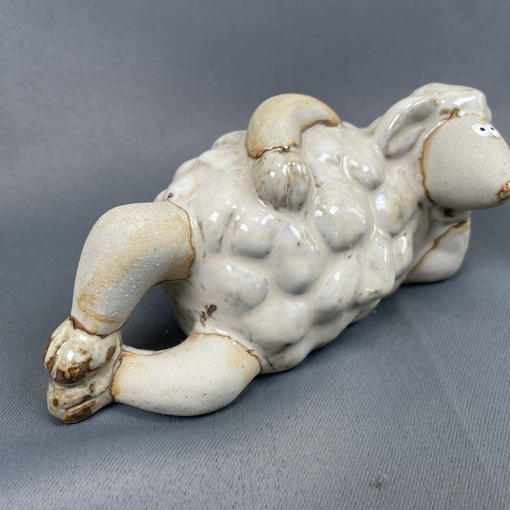 Seductive Anthropomorphic Sheep Lamb Ceramic Pottery Whimsical Figurine - Picture 7 of 8